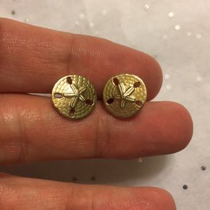 Gold sand dollar earrings costume